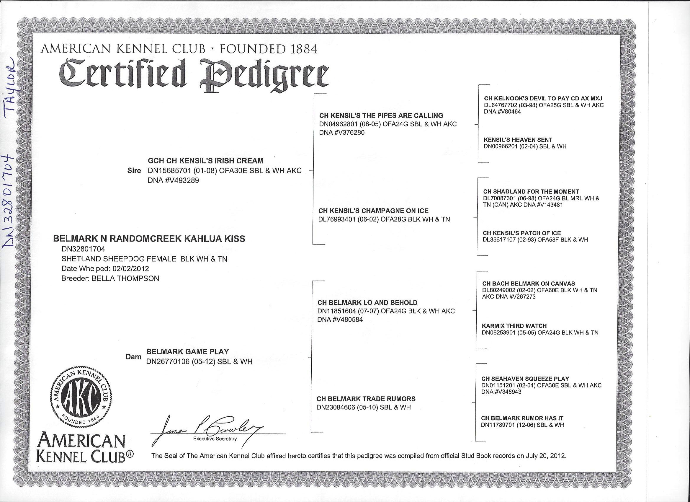 RCTaylorPedigree